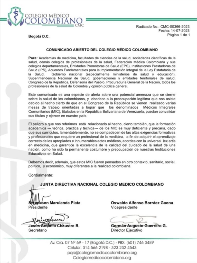 Colegio Médico Colombia