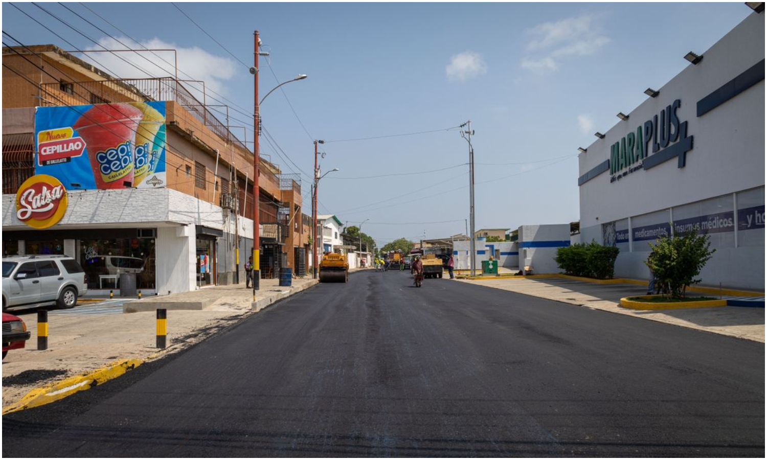 Asfaltan calle en La Limpia tras convenio de beneficios fiscales entre la Alcaldía de Maracaibo y sector privado