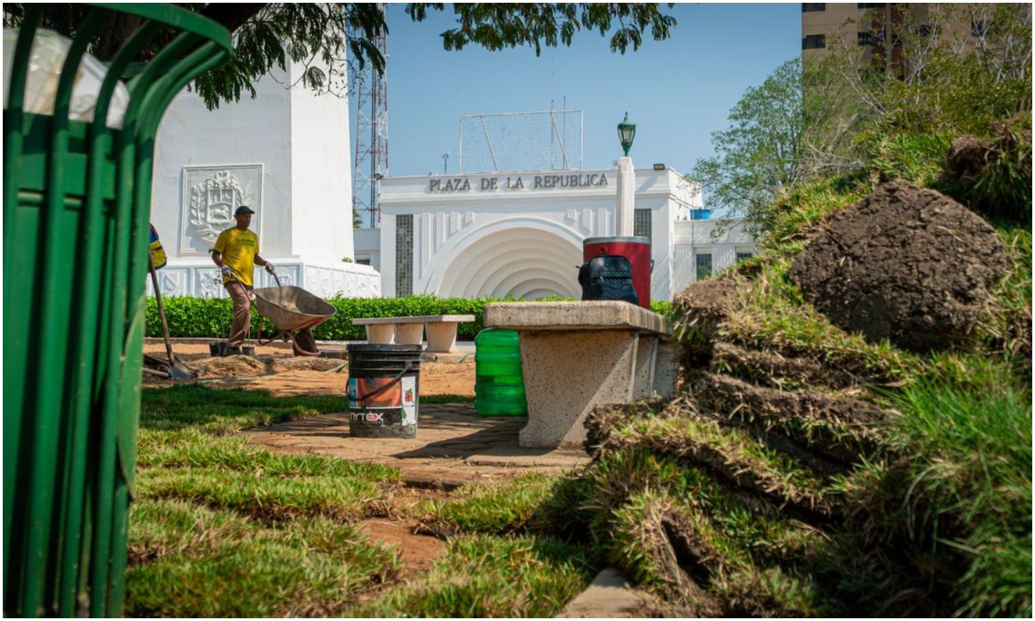Plan Maracaibo Verde llega a la Plaza de la República con la siembra de mil metros de grama natural