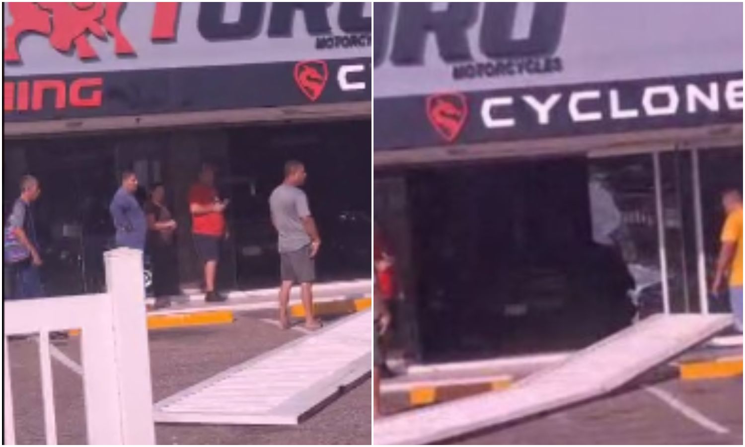 Hombre choca contra un concesionario de motos en la avenida Las Delicias