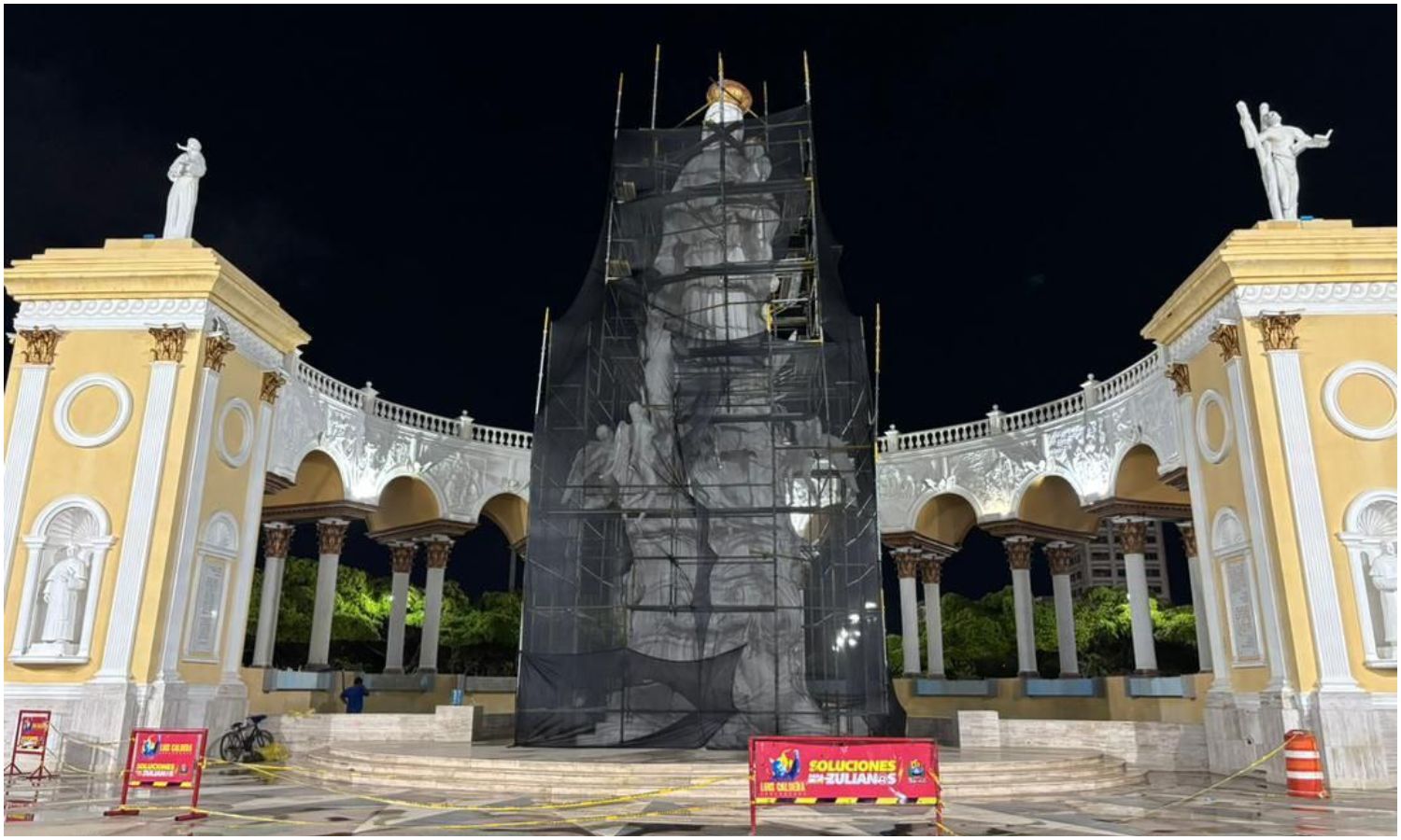 Monumento de La Chinita lucirá renovado para la Bajada tras trabajos de rehabilitación por la Gobernación del Zulia