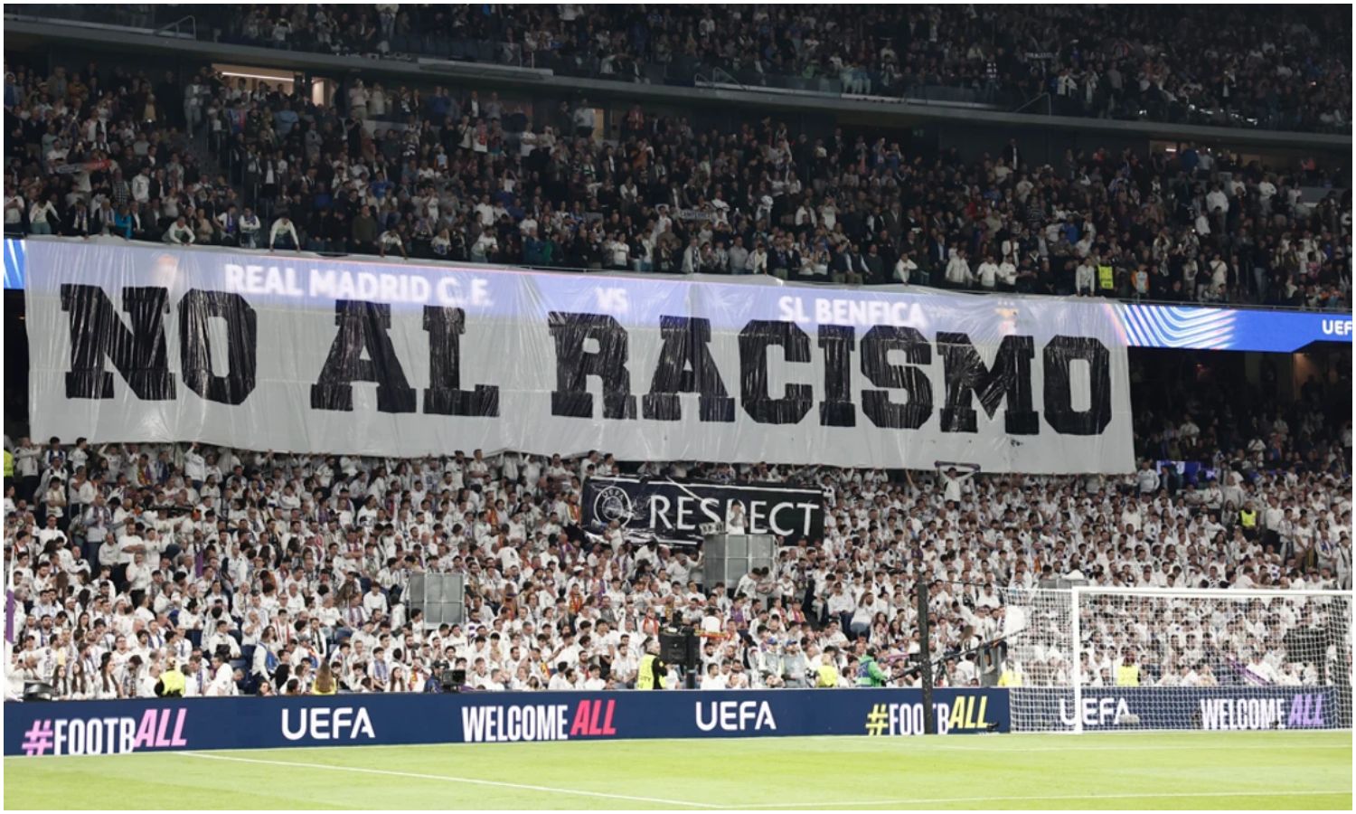 UEFA multa al Real Madrid y advierte con cierre parcial del Bernabéu por conducta racista