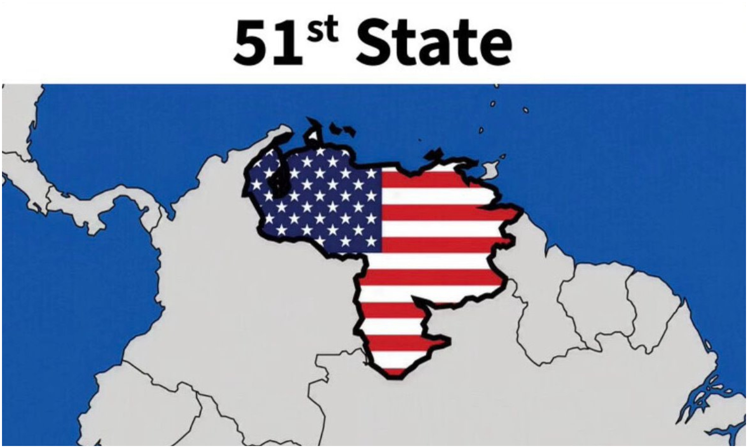 Donald Trump desata polémica tras publicar el mapa de Venezuela como supuesto “estado 51” de Estados Unidos