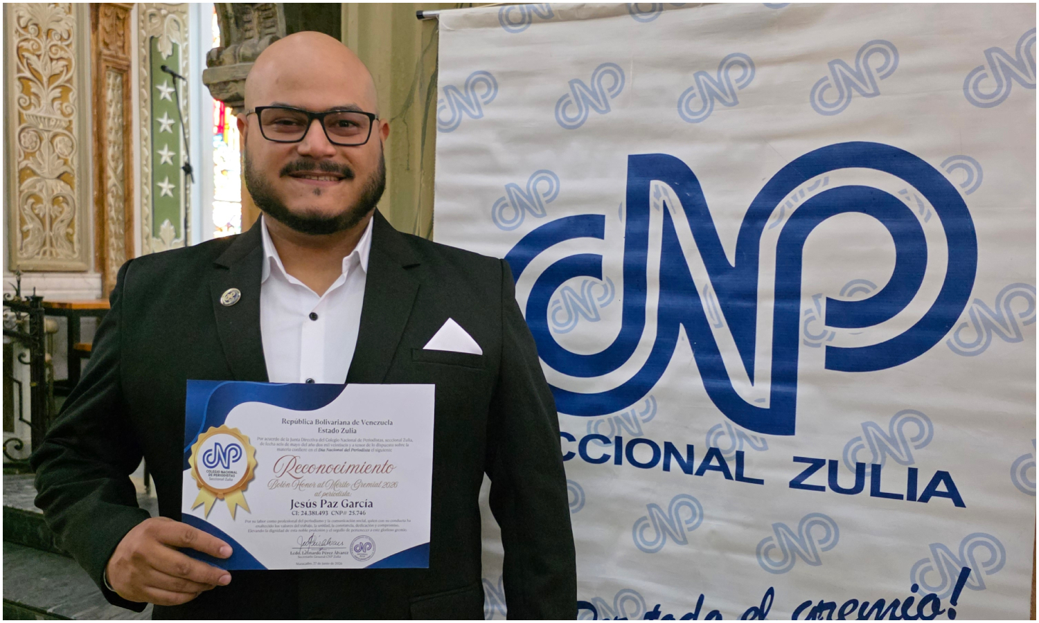 CNP Zulia otorga Botón Honor al Mérito Gremial 2026 a periodista y director de El Vigilante