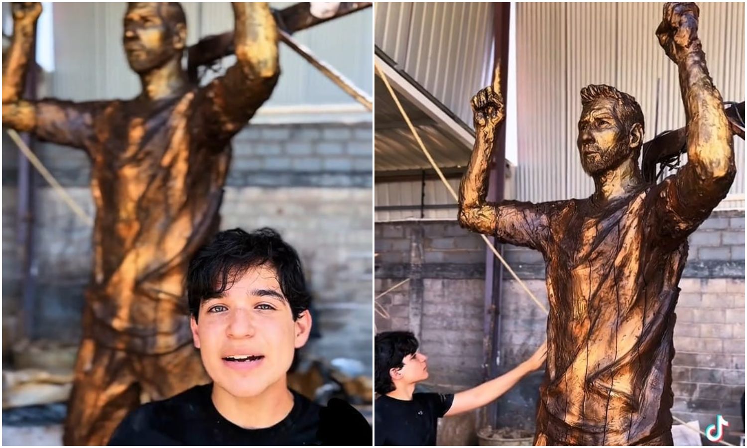 Artista Josué Benjamín Figueroa vende escultura de Lionel Messi para ayudar a afectados por los terremotos: Alcaldía de Maracaibo la adquirió