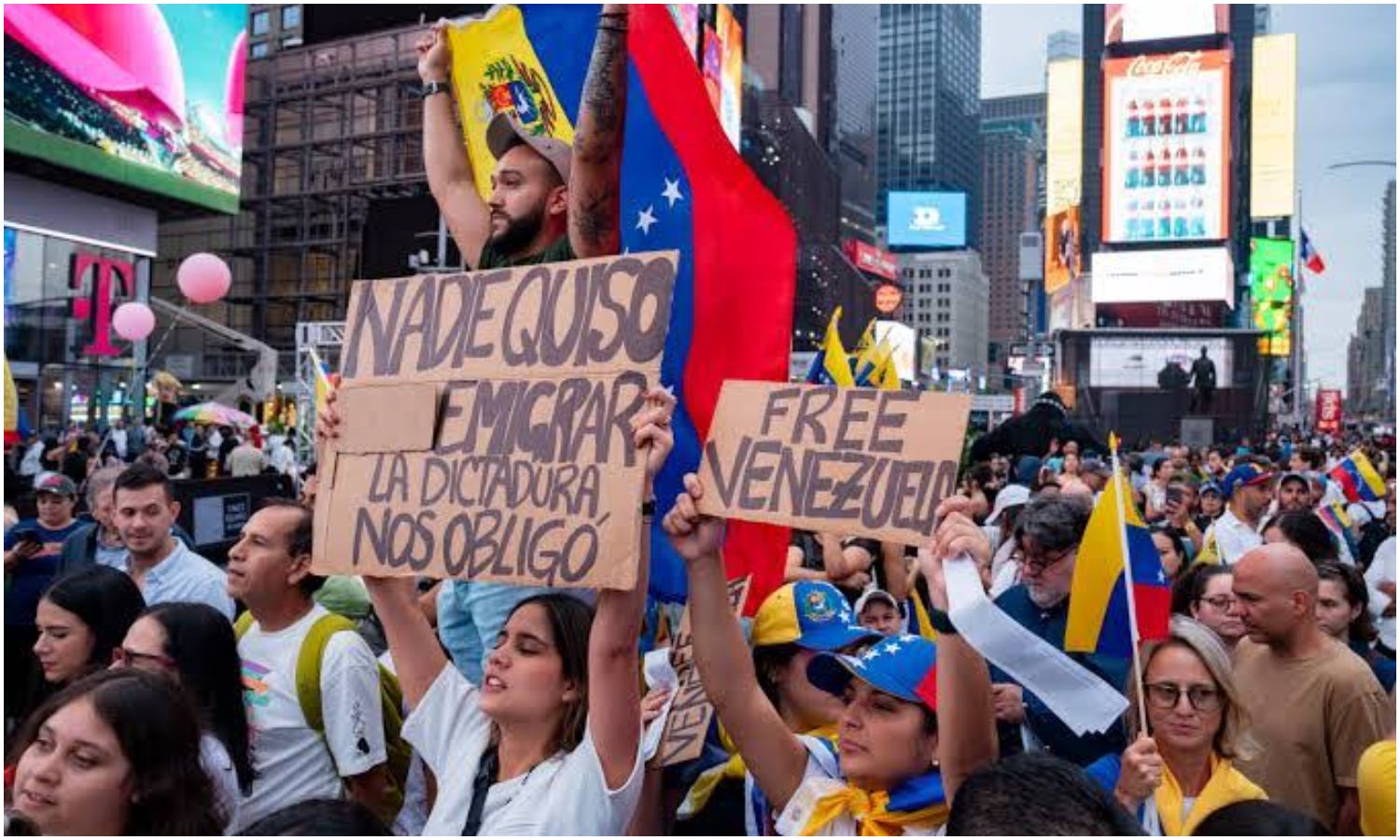 Venezolanos protestan frente a la ONU contra la visita de Delcy Rodríguez a Nueva York