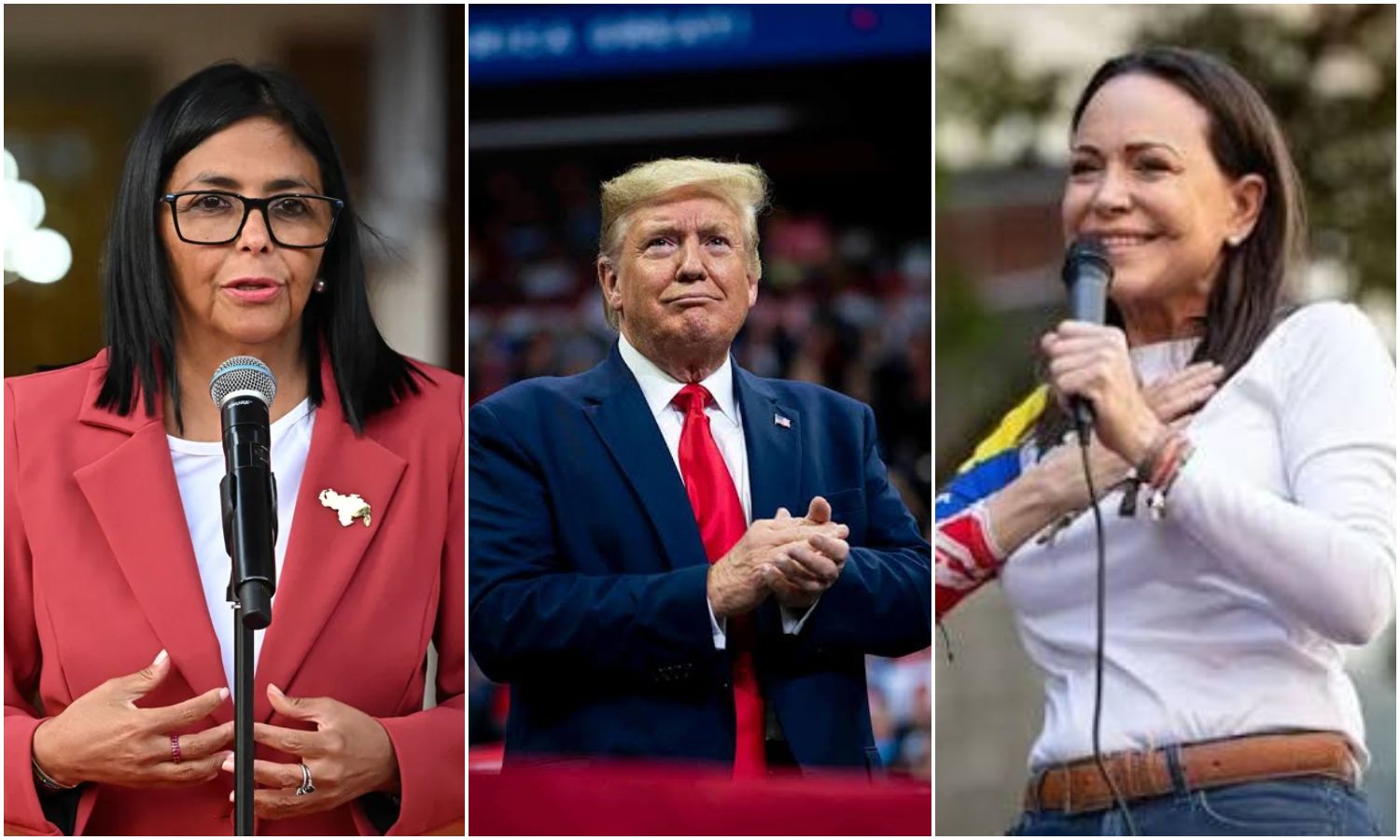 Donald Trump considera “interesante” una posible elección presidencial entre Delcy Rodríguez y María Corina Machado