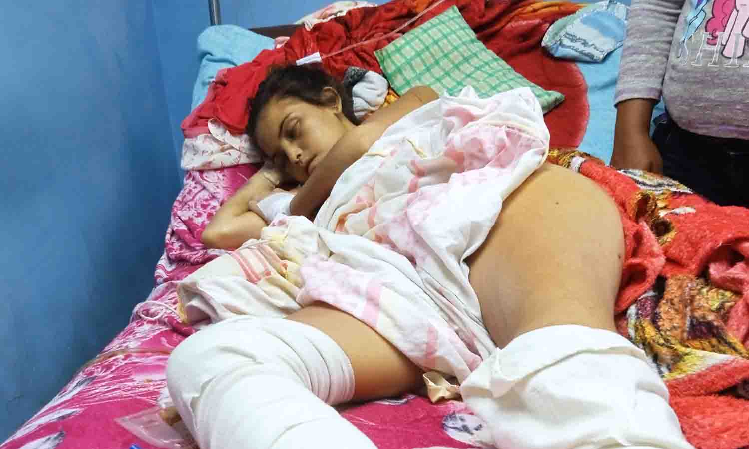 joven herida abierta abdomen