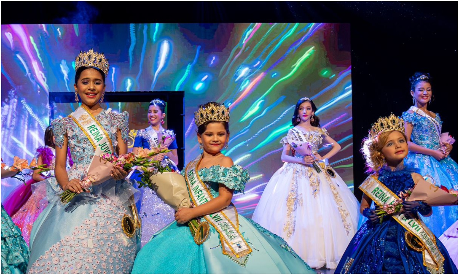María González, Valeria Atencio y Mariangel Prieto son las ganadoras del Reinado Infantil de la Feria Internacional de La Chinita en Maracaibo