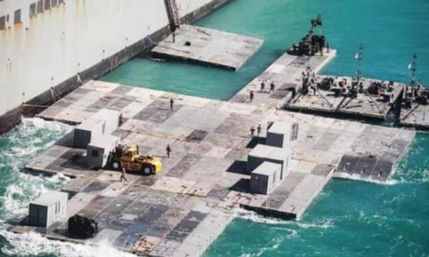 Avanza la construcción de muelle flotante en Gaza con la intervención de Israel y militares estadounidenses