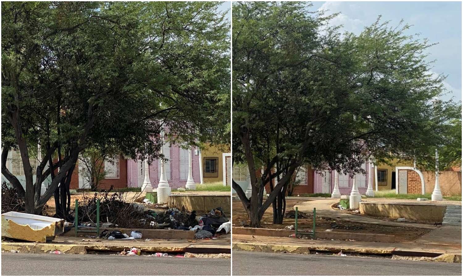 ¡Respuesta inmediata! Trabajadores del Imau limpian plaza de la avenida Bella Vista de Maracaibo