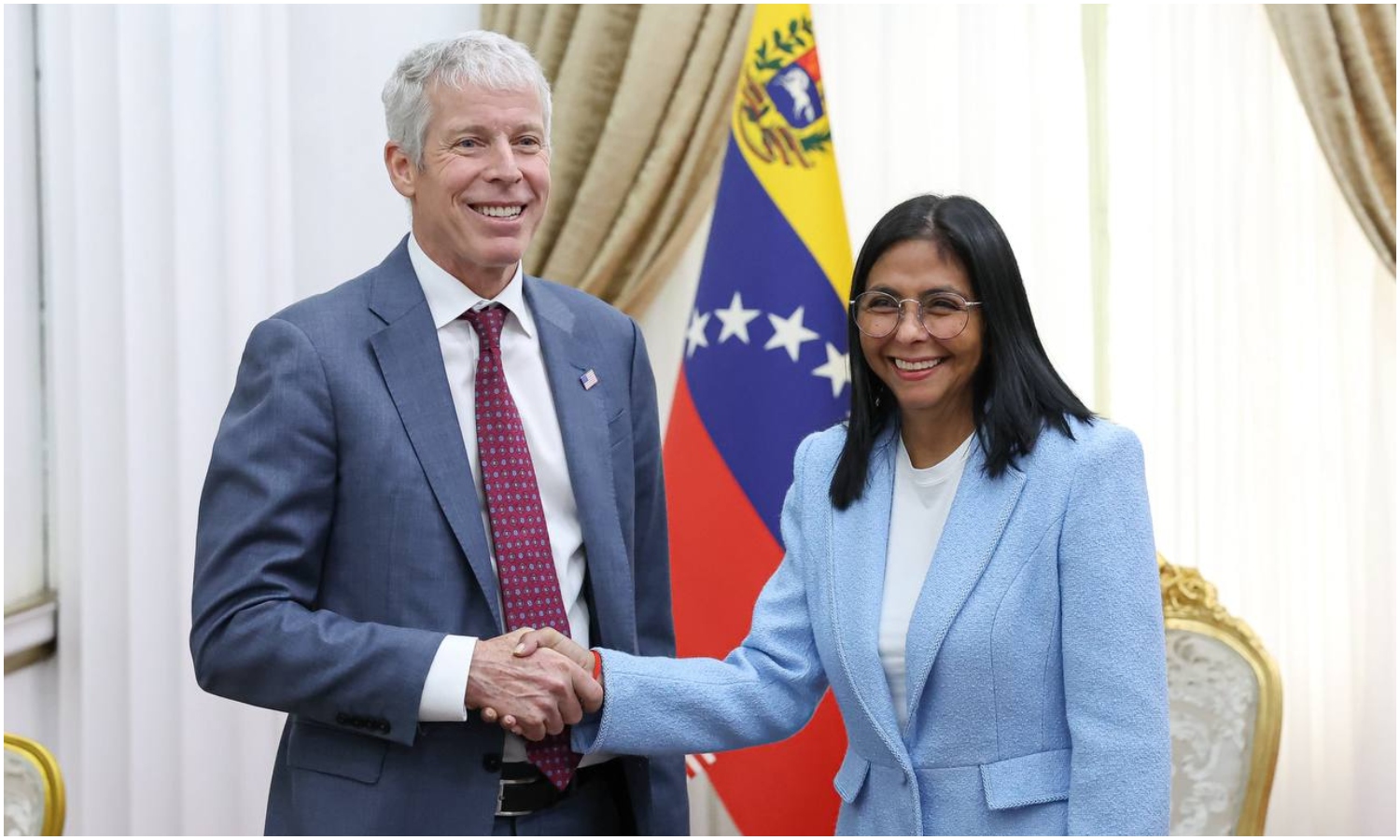 Delcy Rodríguez sostiene encuentro con el secretario de Energía de Estados Unidos