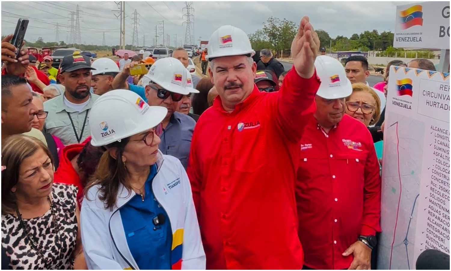 Gobernador Luis Caldera y ministra de Transporte inician tercera fase de rehabilitación del corredor vial Hugo Chávez Frías