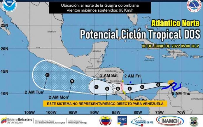 potencial ciclón tropical venezuela